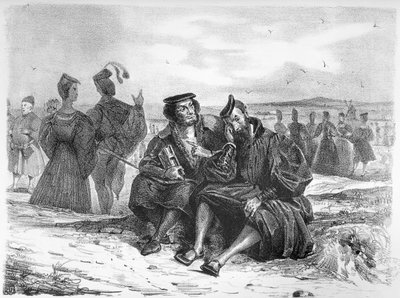 Faust et Wagner en conversation, Illustration pour Faust de Goethe - Ferdinand Victor Eugene Delacroix